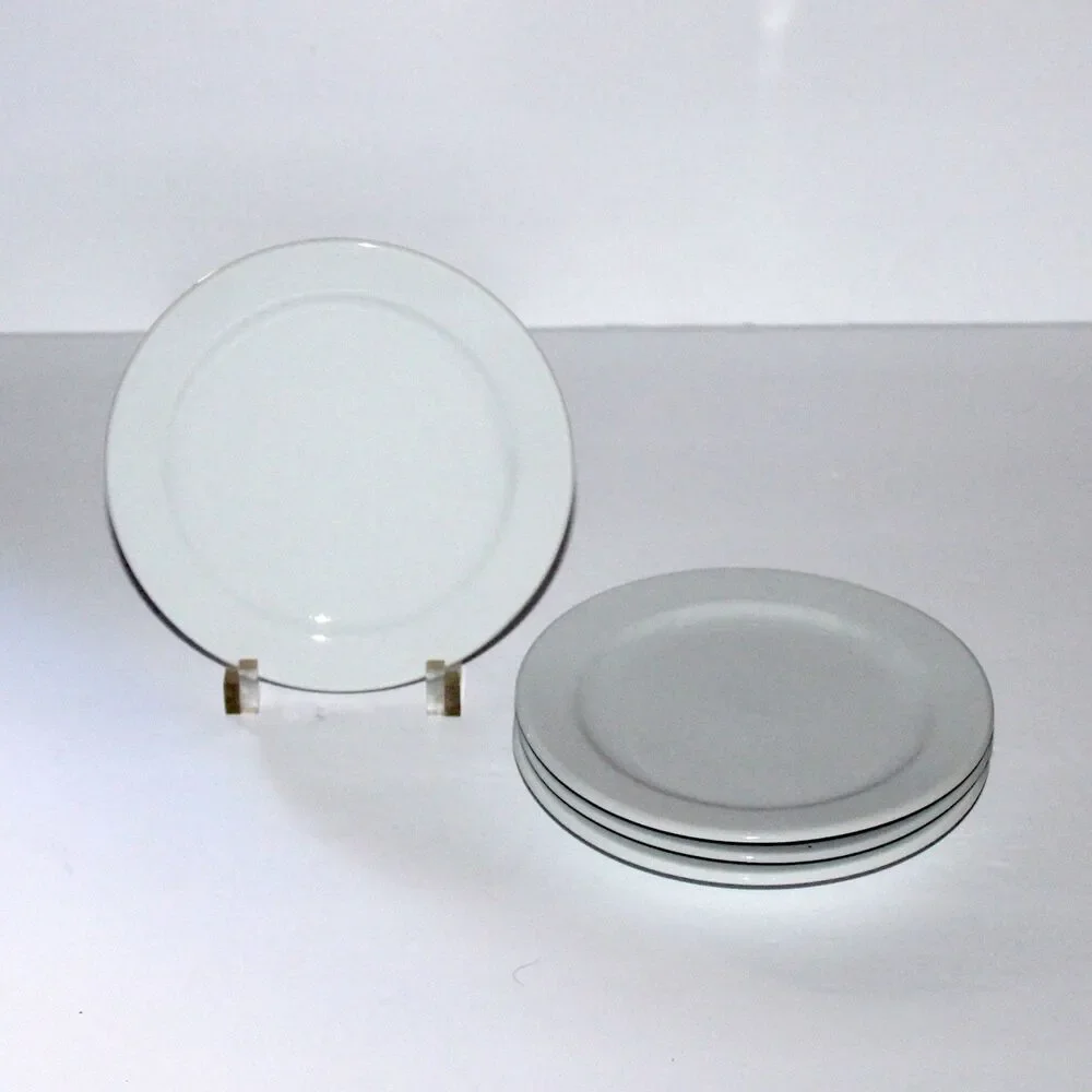Williams Sonoma Essential White bread plate lot 4 ceramic 6.25”